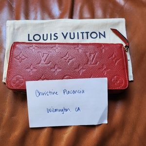 Louis Vuitton Red Clemence Wallet